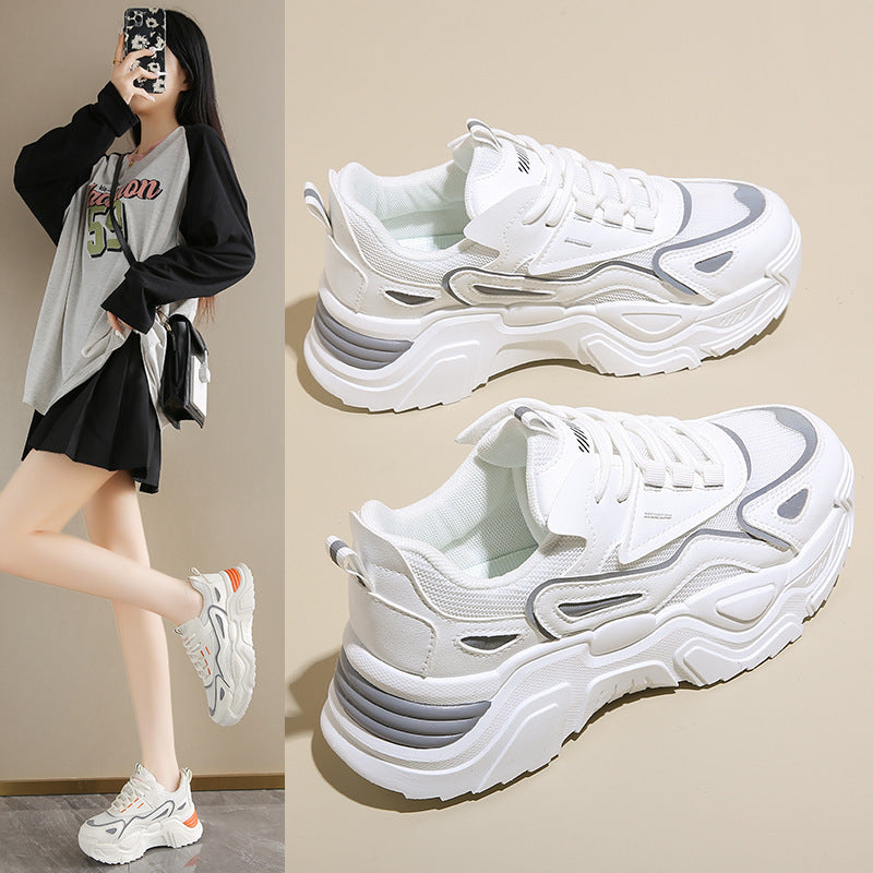 Damen Sportliche Chunky Sneakers mit atmungsaktiver Netzstruktur und schwerer Profilsohle EB