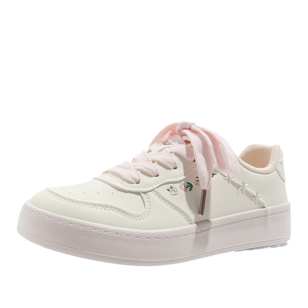 Damen Sneakers mit floralem Stickmuster und bequemer Dämpfung EB