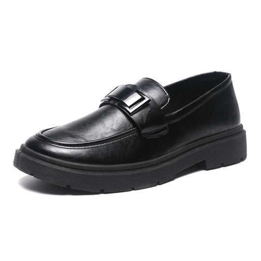 Herren Elegante Leder Slipper mit modischer Schnalle EB