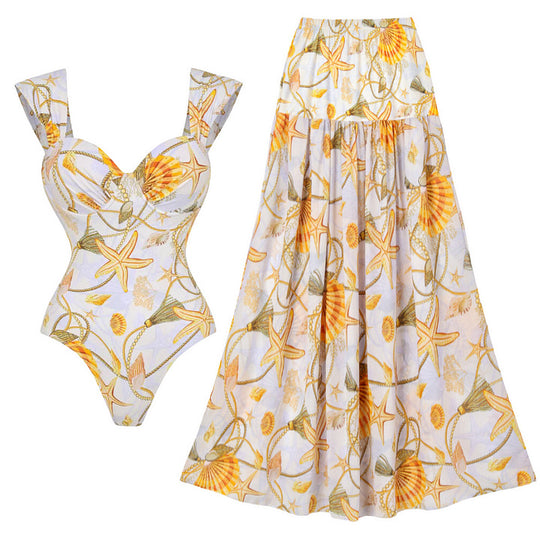 Damen Badeanzug und Maxi-Rock Set EB