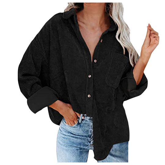 Damen Übergroße Kordbluse EB