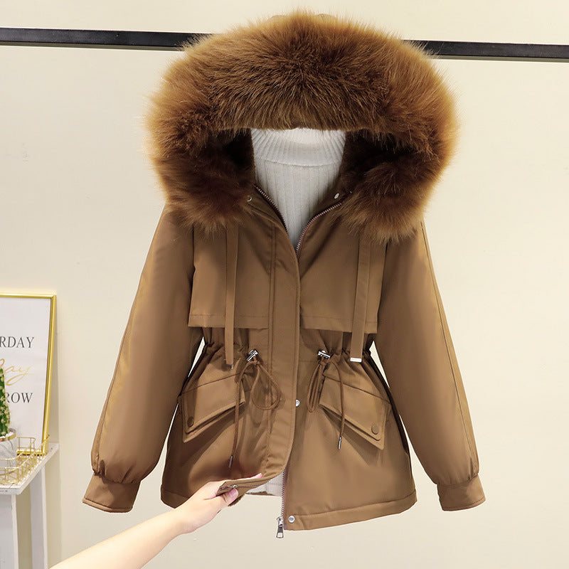 Damen Winterjacke mit funktionalem Reißverschluss und abnehmbarem Kunstpelzkragen EB