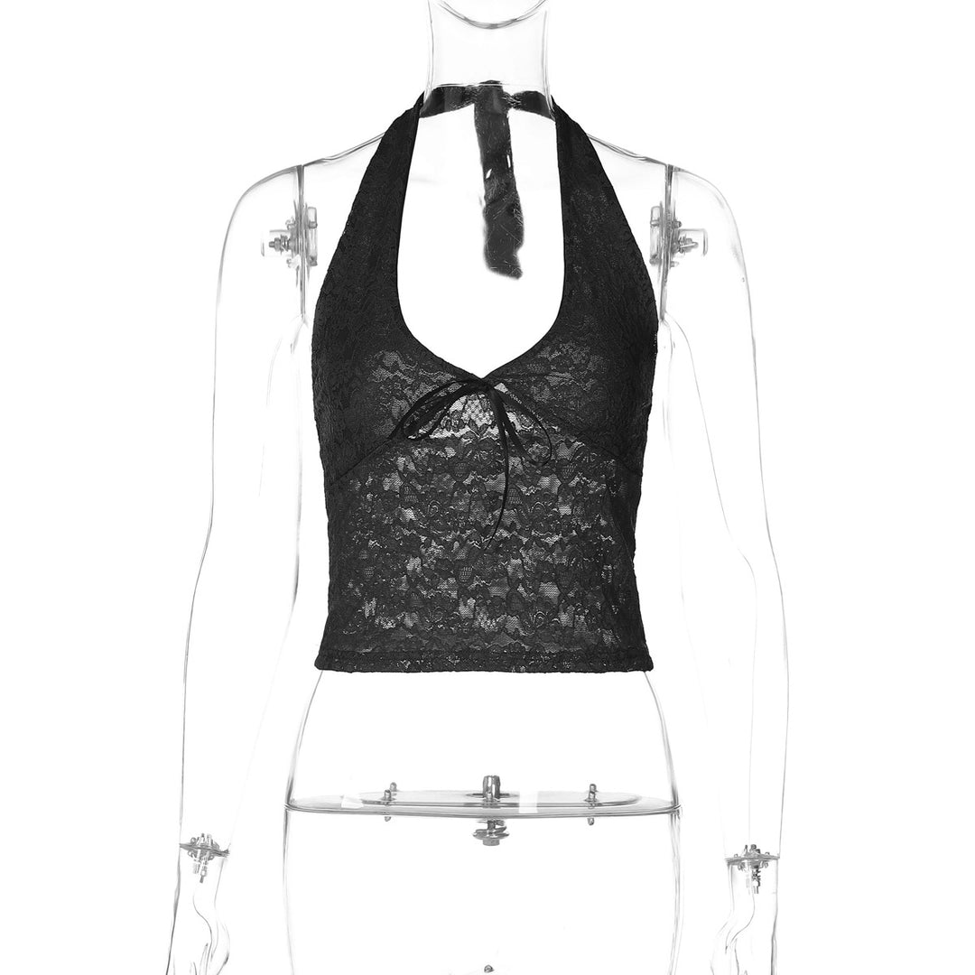 Damen Haltertop aus feiner Spitze EB