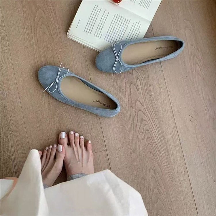 Damen elegante Ballerinas mit dekorativer Schleife EB