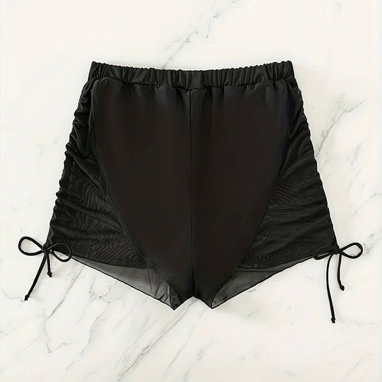 Damen Badeshorts mit elastischem Bund und seitlichen Rüschendetails EB