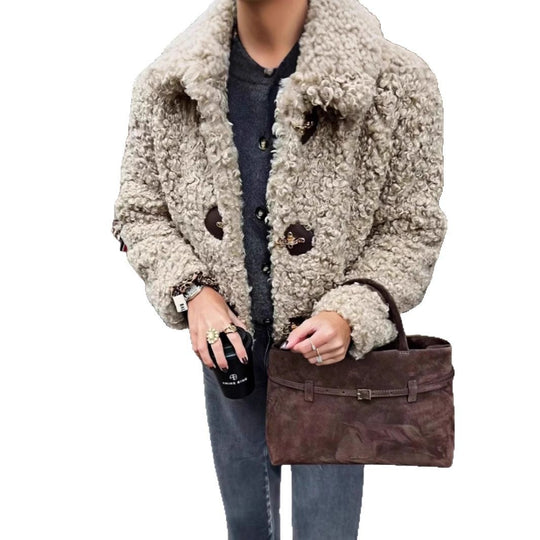 Damen modische Kunstfelljacke EB