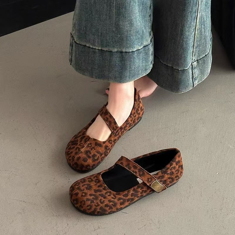 Damen Ballerinas mit elegantem Schnallenverschluss aus hochwertigem Wildleder EB