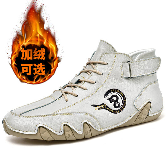 Herren Hochwertige Leder-Sneaker mit rutschfester Sohle und gepolstertem Knöchel EB