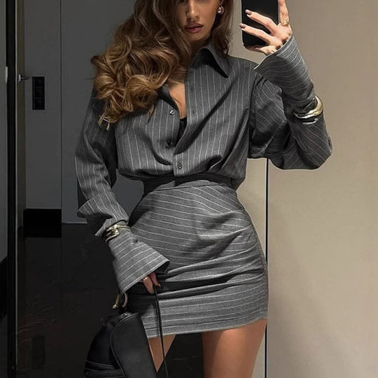 Damen Hemdblusenkleid EB