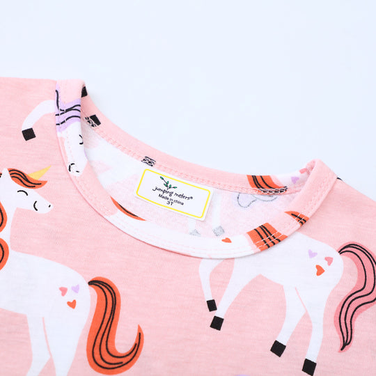 Mädchen Langarmkleid mit fröhlichem Einhorn-Design EB