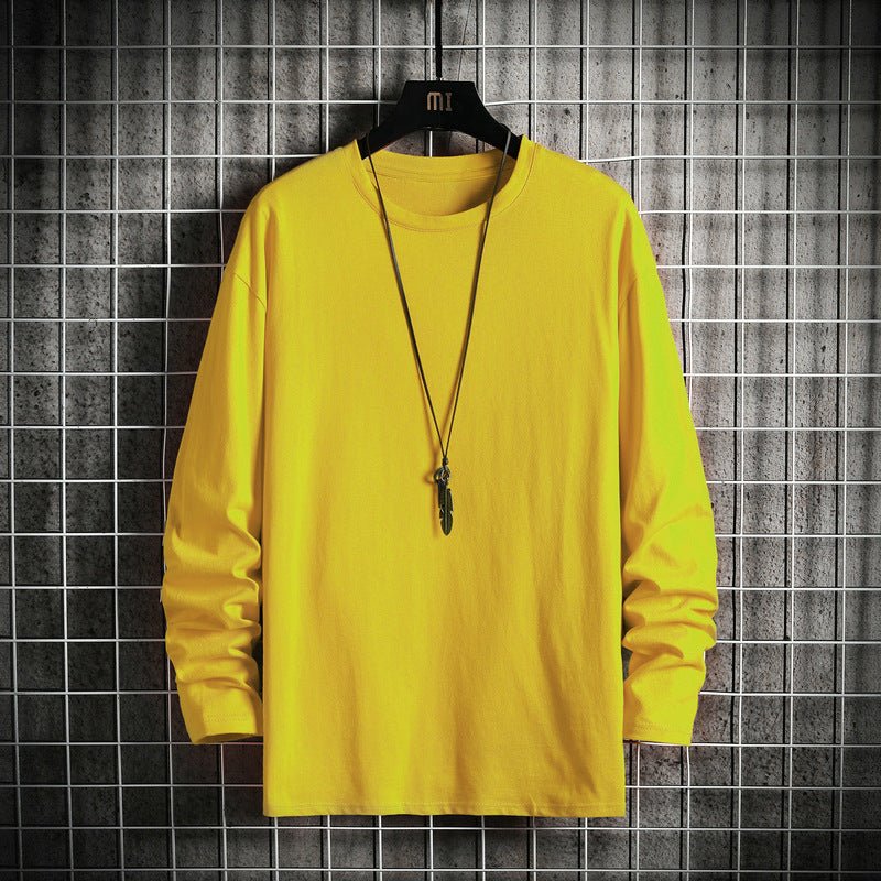 Herren nan lässiges Baumwoll-Basic-Langarmshirt mit Rundhals, Relaxed Fit und verstärkter Saumverarbeitung EB