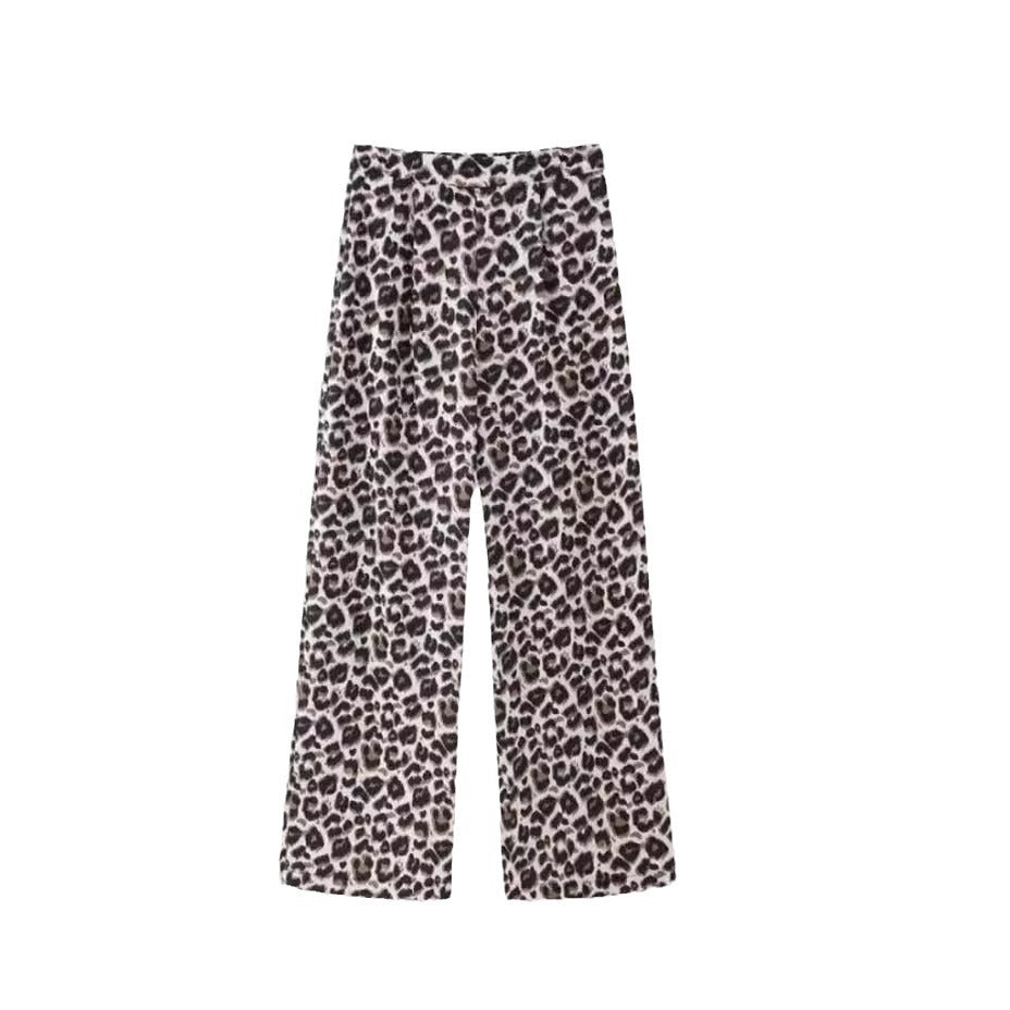 Damen Weite Leoprint-Hosen EB