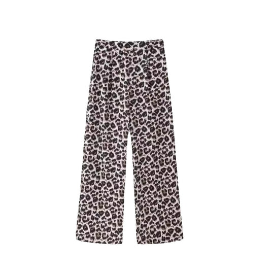 Damen Weite Leoprint-Hosen EB