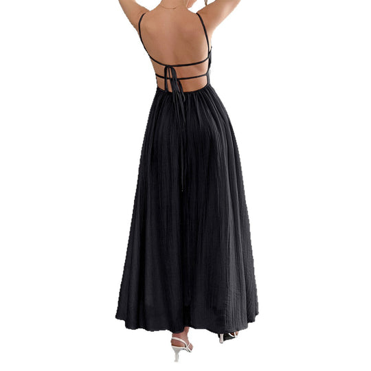 Damen Sommerliches Maxikleid mit verstellbaren Trägern und taillierter Passform EB