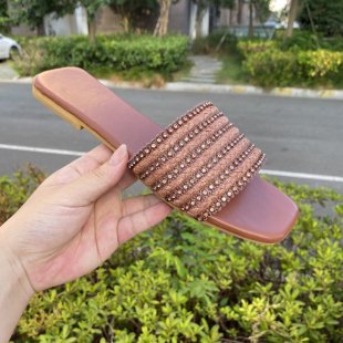 Damen bequeme Slides mit modischen Riemen EB