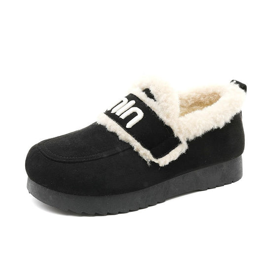 Damen Bequeme Plüsch-Sneaker mit auffälligem Veloursleder EB