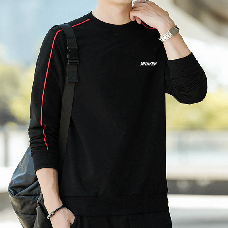 Herren Crewneck‑Sweatshirt mit Kontrastpaspel und schmaler Silhouette EB