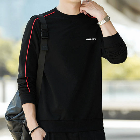 Herren Crewneck‑Sweatshirt mit Kontrastpaspel und schmaler Silhouette EB