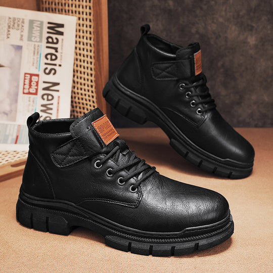 Herren robuste Schnürstiefel mit verstellbarem Riemen EB