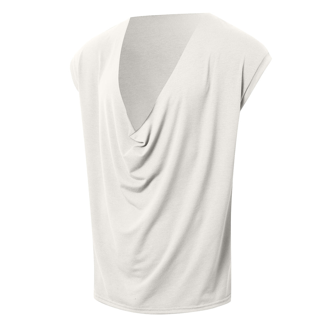 Damen nan drapiertes Longtop mit tiefem Wasserfall-Rücken und überschnittener Schulter EB