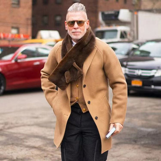 Herren lässiger Dufflecoat mit schickem Stehkragen und praktischen Taschen EB