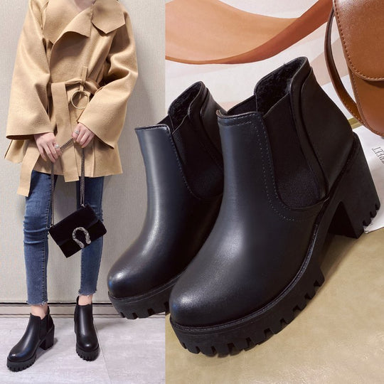 Damen Chunky Chelsea Boots mit robustem Profil und elastischen Einsätzen EB