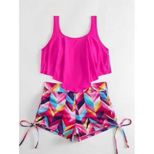 Damen Sportliches Badeoberteil mit gepolstertem Short EB