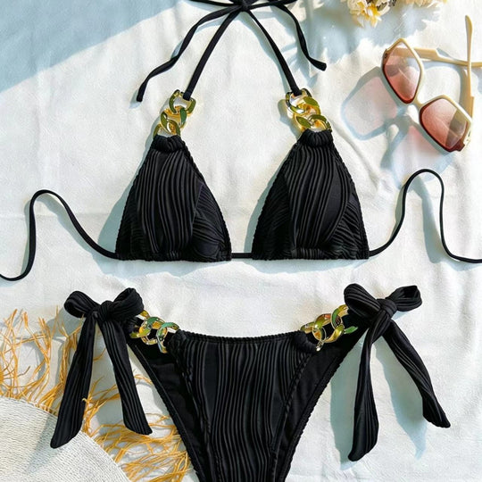 Damen Triangel-Bikini mit elegantem Ketten-Detail EB