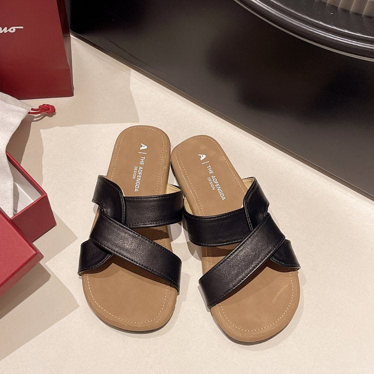 Damen modische Sandalen mit Pompons EB