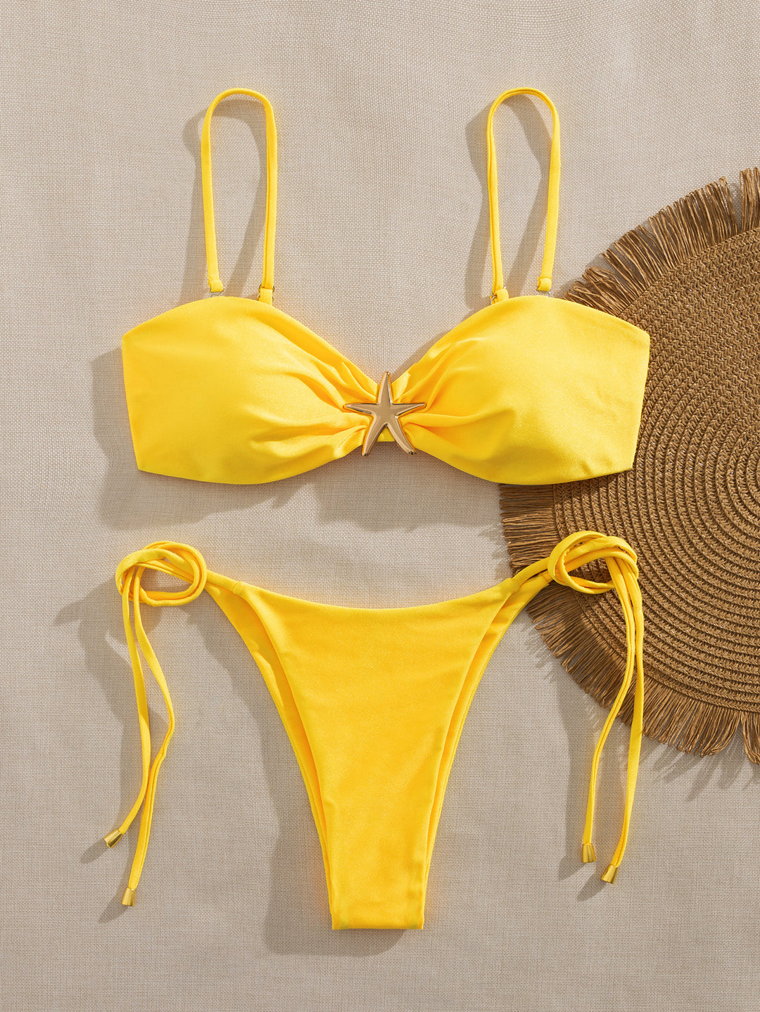 Damen Bikini mit gepolstertem Oberteil und verstellbaren Seitenschnürungen EB