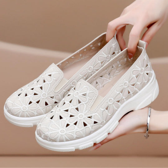 Damen Slip-On Freizeit-Schuhe mit floralem Design EB