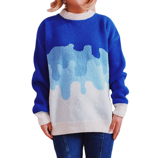 Damen Strickpullover mit modernem Farbverlauf und lässigem Schnitt EB