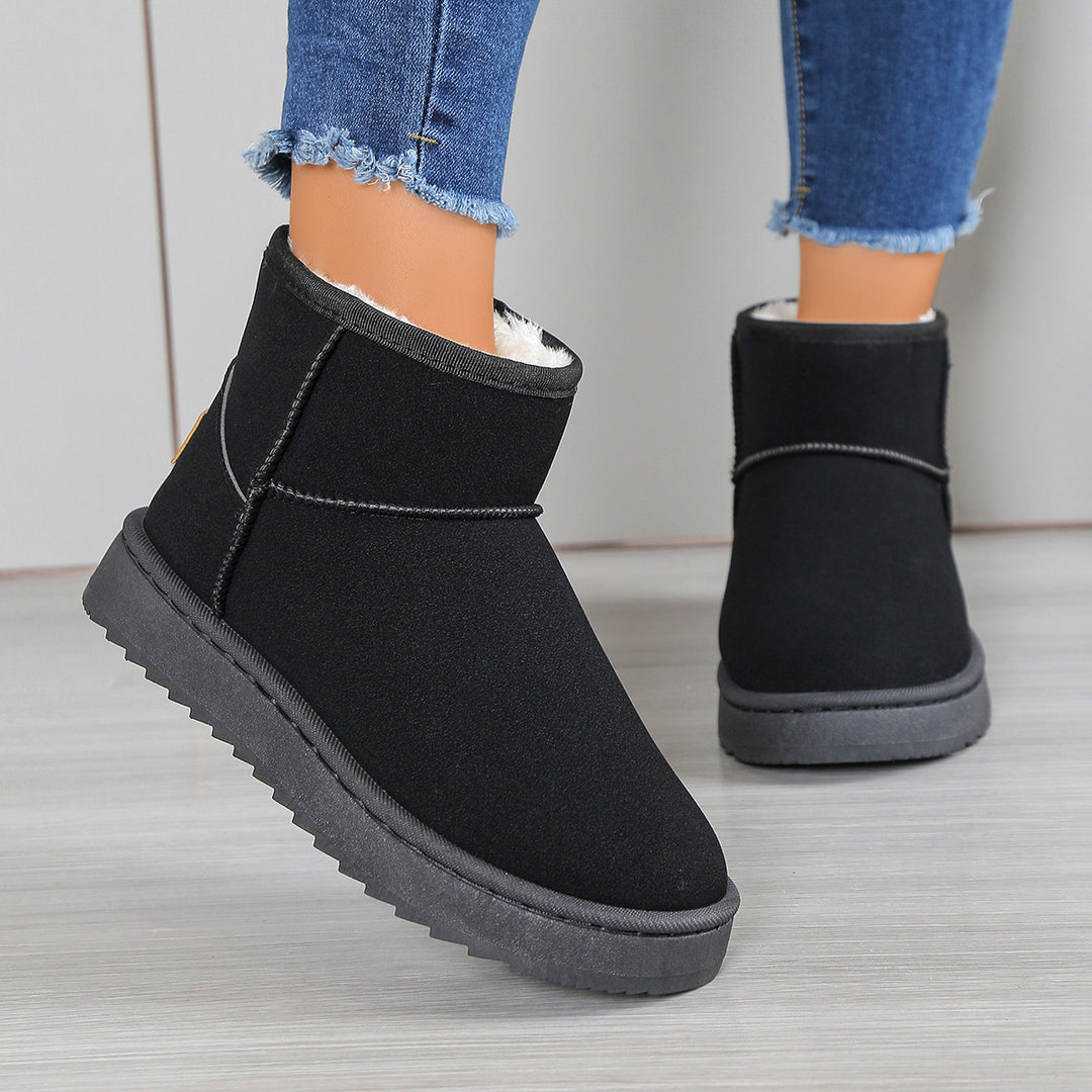 Damen modische Winterstiefeletten mit warmem Innenfutter und rutschfester Sohle EB