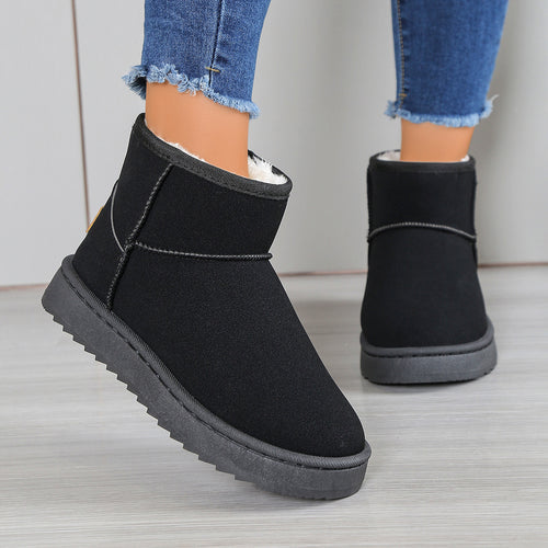 Damen modische Winterstiefeletten mit warmem Innenfutter und rutschfester Sohle EB