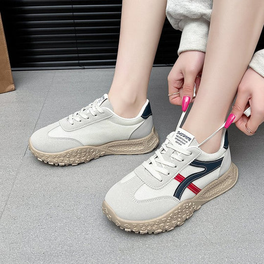Damen Modische Lauf-Sneaker mit gepolsterter Sohle und atmungsaktivem Obermaterial EB