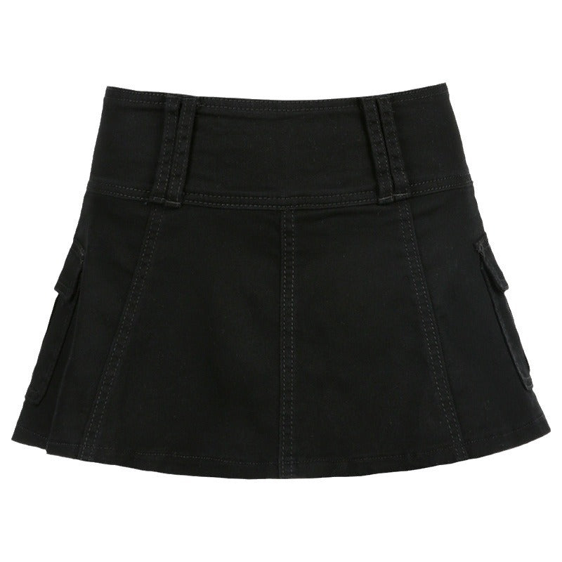 Damen Minirock mit seitlichen Taschen und hohem Bund EB