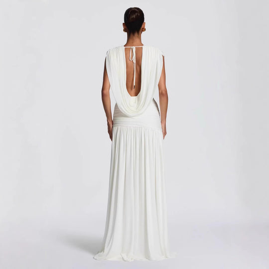 Damen Elegantes tief ausgeschnittenes Abendkleid mit Raffung EB