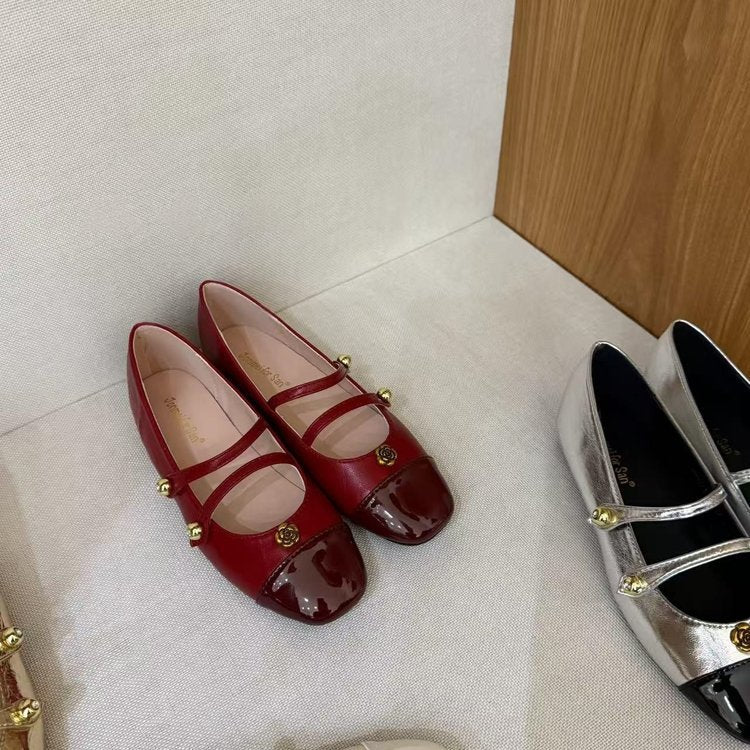 Damen elegante Mary Jane Ballerinas mit dekorativen Schnallen EB