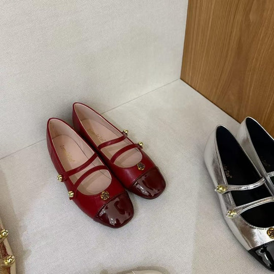 Damen elegante Mary Jane Ballerinas mit dekorativen Schnallen EB