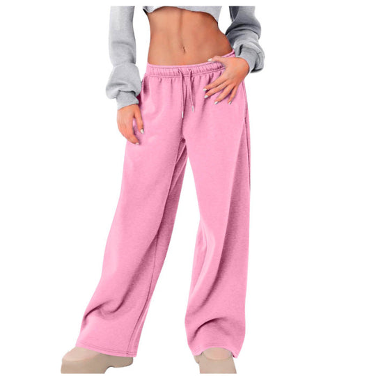 Damen nan weite High-Waist Relaxhose mit Kordelzug und verdeckten Seitentaschen EB