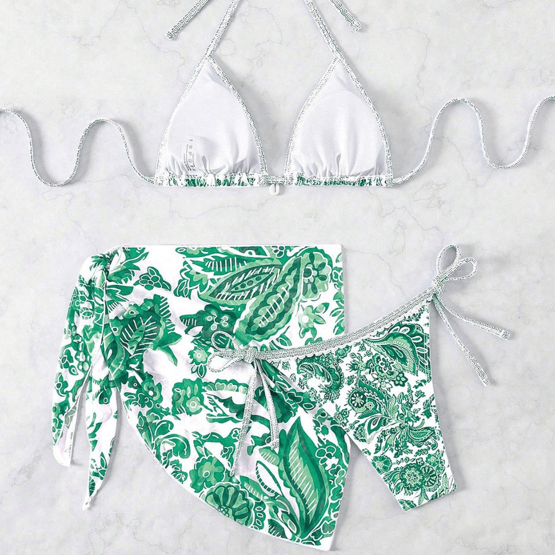 Damen Triangel-Bikini-Set mit voluminösen Rüschen EB
