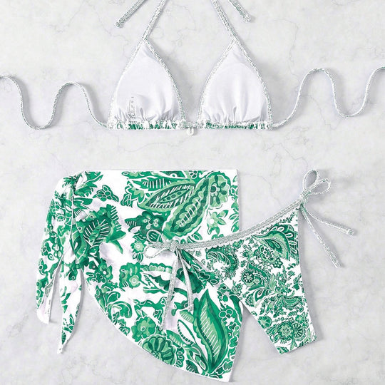Damen Triangel-Bikini-Set mit voluminösen Rüschen EB