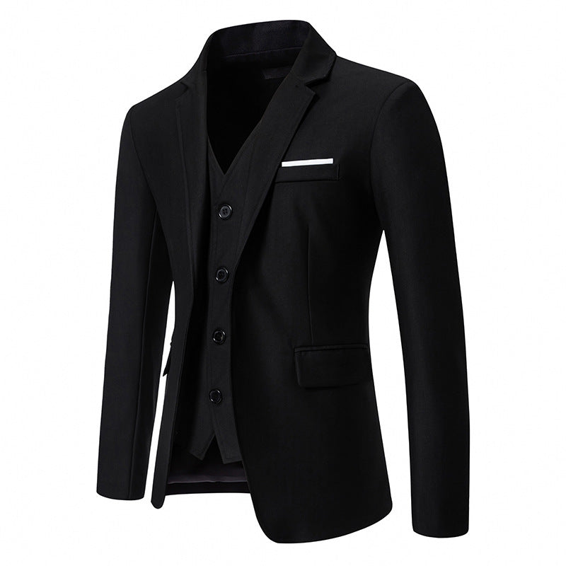 Herren nan elegantes Einreiher-Sakko mit passender Weste und schmalem Business-Schnitt EB
