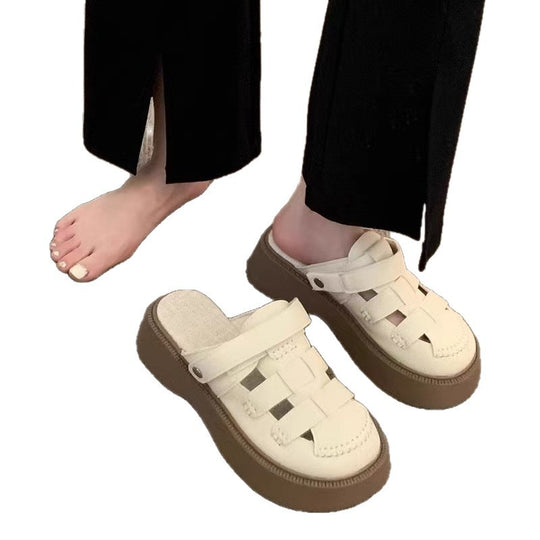 Damen Plattform-Sandalen mit elegantem Zierverschluss und bequemer Sohle EB