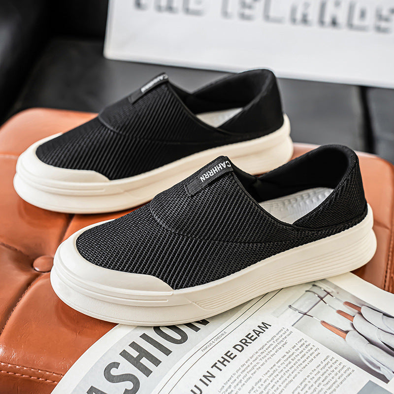 Damen atmungsaktive Slip-On Sneakers aus flexiblem Mesh-Material EB