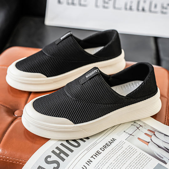 Damen atmungsaktive Slip-On Sneakers aus flexiblem Mesh-Material EB