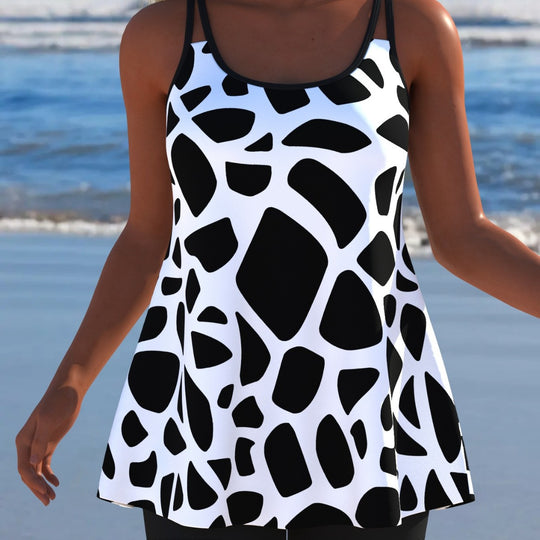 Damen Schwimmanzug mit modischem A-Linien-Schnitt und floralem Design EB