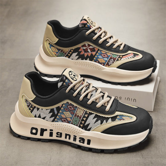 Damen Modische Sneakers mit ethnischem Muster und dämpfender Sohle EB