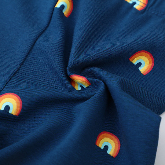 Mädchen Leggings mit buntem Regenbogenmotiv EB