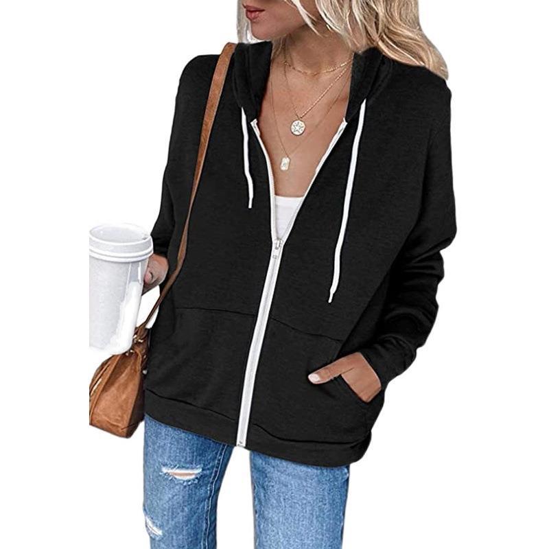 Damen Zip-Hoodie mit lässigem Schnitt und praktischen Taschen EB